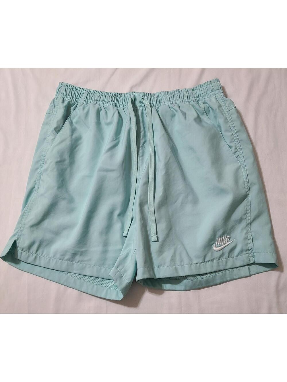 Nike Sportswear Woven Flow Shorts Mens Sz Medium Mint Mesh Lined Swim Trunks EUC